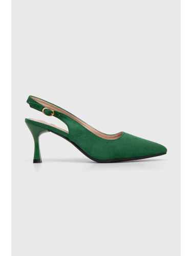 Обувки с тънък ток Answear Lab в зелено