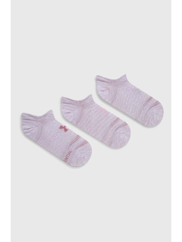 Чорапи Under Armour Essential No Show (3 чифта) в розово