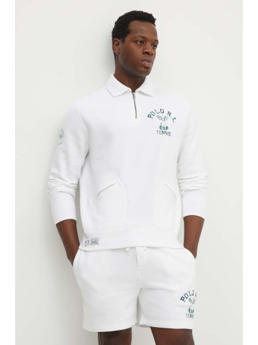 Суичър Polo Ralph Lauren в бяло с принт 710939631