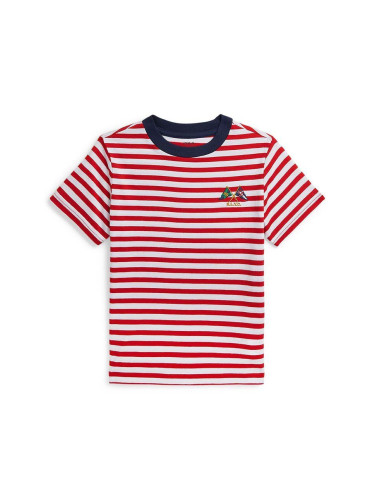 Детска памучна тениска Polo Ralph Lauren в червено с десен 322942204001