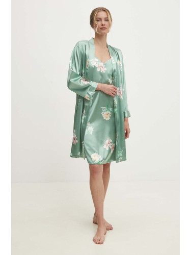 Комплект пижама Answear Lab в зелено от сатен