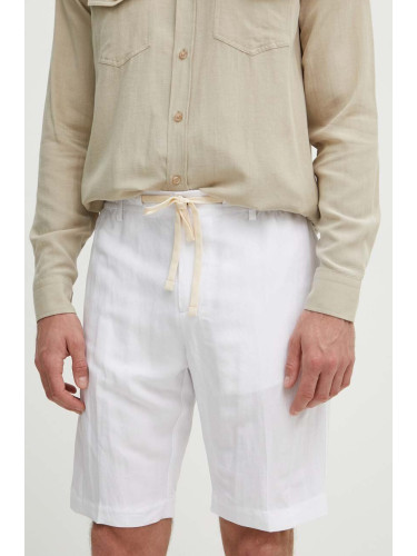 Къс панталон с лен Liu Jo в бяло