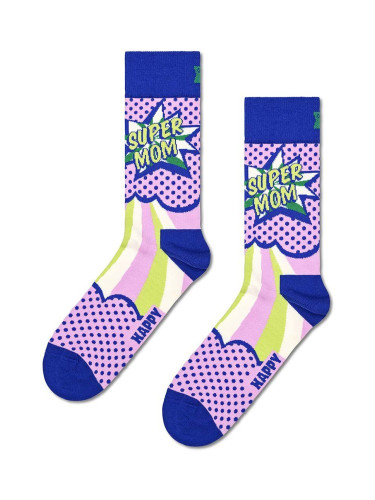 Чорапи Happy Socks Super Mom Sock в лилаво