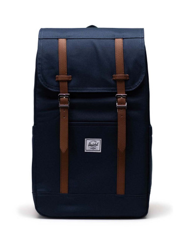 Раница Herschel Retreat Backpack в тъмносиньо голям размер с изчистен дизайн