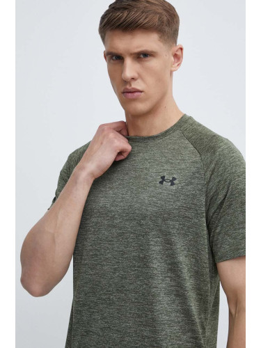 Тениска за трениране Under Armour в зелено с изчистен дизайн 1326413