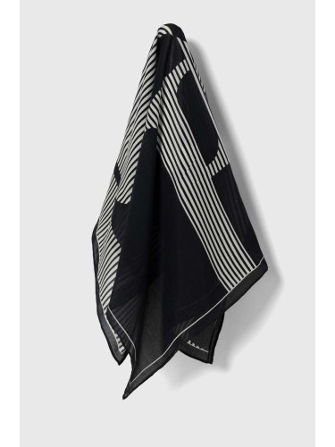 Шалче с коприна Lauren Ralph Lauren в черно с десен 454943693