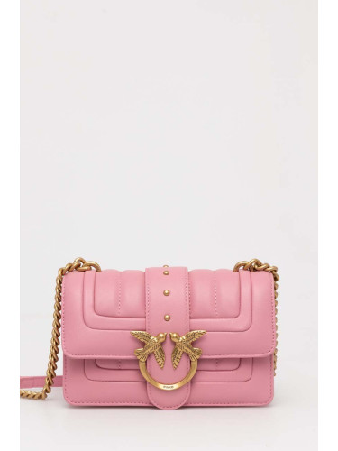 Кожена чанта Pinko в розово 102824 A1F1
