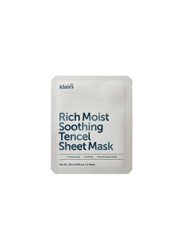 Шийт маска за лице Klairs Rich Moist Soothing Tencel Sheet Mask