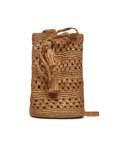 Дамска чанта Manebi Handcrafted Raffia Beach Bucket Weaving V 2.2 AO Кафяв