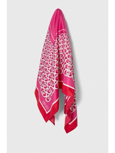 Тънък шал Liu Jo в розово с десен