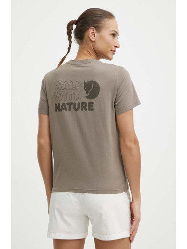 Тениска Fjallraven Walk With Nature в кафяво F14600171