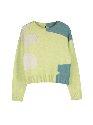 Trendyol Green Soft Textured Color Blocked Knitwear Sweater