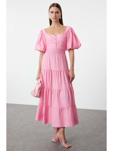 Trendyol Pink Plain Woven Dress