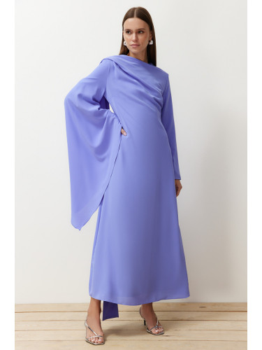 Trendyol Lilac Shawl Detailed Lined Evening Dress