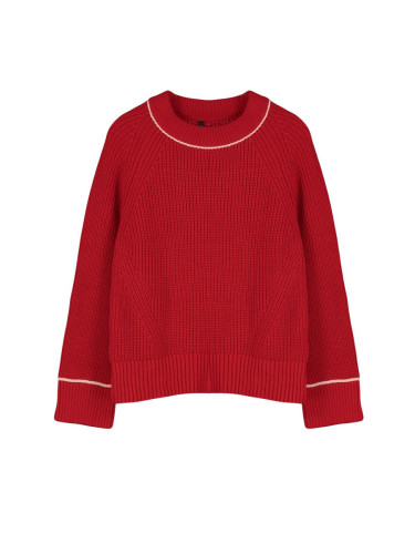 Trendyol Red Wide Fit Piping Detailed Knitwear Sweater