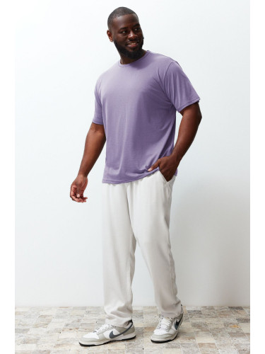 Trendyol Lilac Large Size Comfortable Regular/Normal Fit Basic T-Shirt