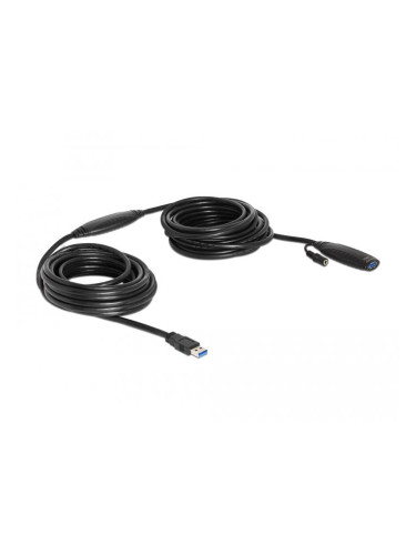 Удължителен кабел DeLock, Активен, USB-A мъжко - USB-A женско, USB 3.0, 10 м