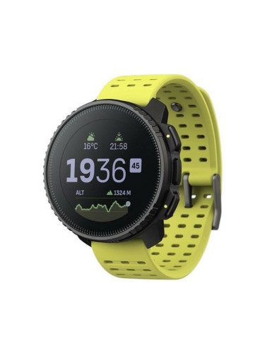 Смарт часовник SUUNTO Vertical Black Lime, 1.4" (3.55cm) LED дисплей, Bluetooth, следене на кръвно, мониторинг на съня, функции за гмуркане, GPS, водоустойчивост до 100 метра, до 30 дни време на работа, 32GB Flash памет, жълт