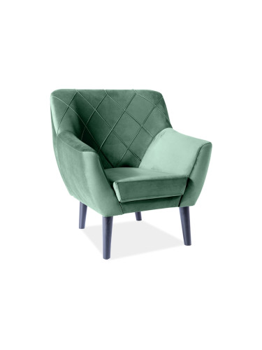 Кадифено кресло - венге/зелено