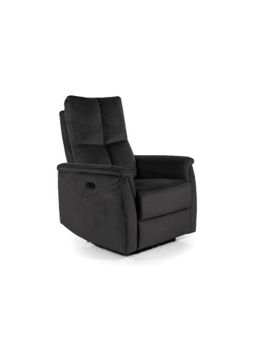 Кадифено кресло с функция масаж - черно