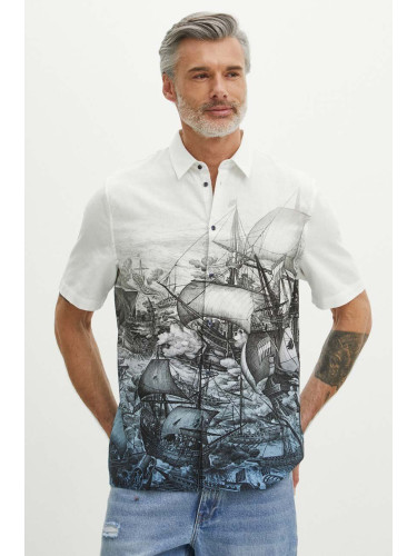Ленена риза Medicine мъжка със стандартна кройка с класическа яка