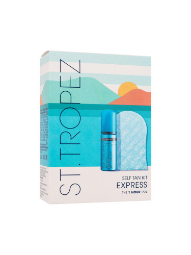 St.Tropez Self Tan Express Kit Подаръчен комплект автобронзант на пяна Self Tan Express Bronzing Mousse 50 ml + ръкавици за нанасяне на продукти за автобронзиране 1 бр. увредена кутия