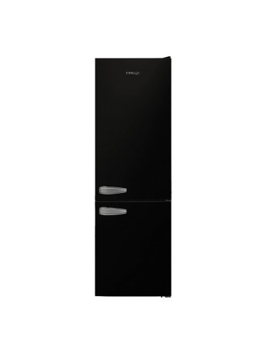 Хладилник с фризер Finlux FXCA 31330 BLE RETRO, клас E, 268 л. общ обем, свободностоящ, 221 kWh/годишно, LED осветление, черен