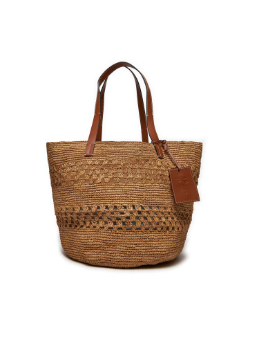 Дамска чанта Manebi Handcrafted Raffia Basket Bag Weaving V 2.2 CK Кафяв