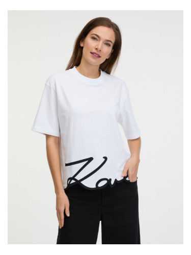 Karl Lagerfeld Karl Signature T-shirt Byal