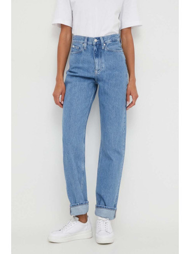 Дънки Calvin Klein Jeans с висока талия J20J222138