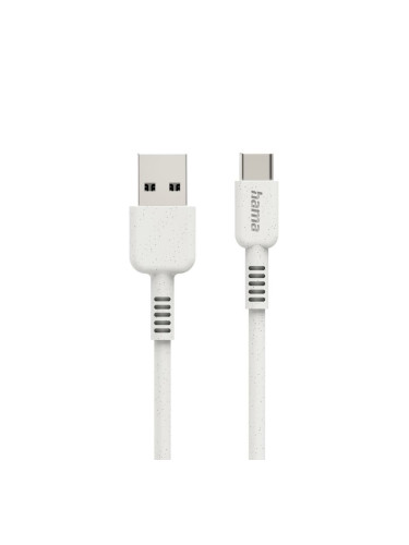 Кабел Hama 187281, от USB-A(м) към USB-C(м), 1m, бял