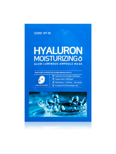 Some By Mi Glow Luminous Hyaluron Moisturizing хидратираща платнена маска с хиалуронова киселина 25 гр.