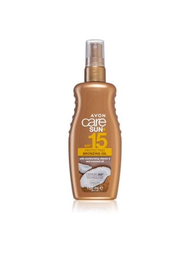 Avon Care Sun + Bronze слънцезащитно сухо масло SPF 15 150 мл.