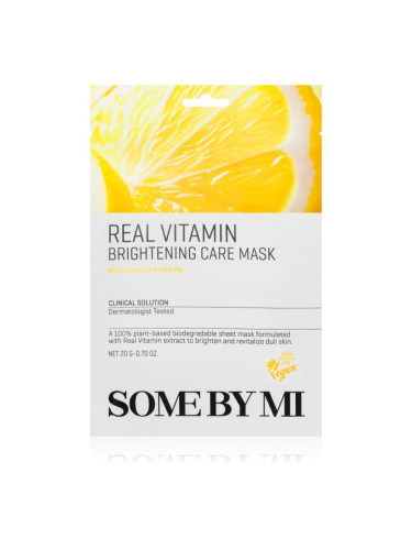 Some By Mi Clinical Solution Vitamin Brightening Care Mask озаряваща платнена маска с антиоксидантен ефект 20 гр.