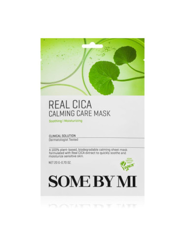 Some By Mi Clinical Solution Cica Calming Care Mask успокояваща платнена маска за чувствителна кожа на лицето 20 гр.