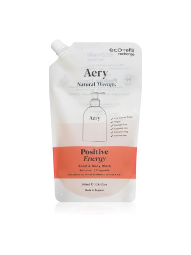 Aery Aromatherapy Positive Energy течен сапун за ръце и тяло резервен пълнител 300 мл.