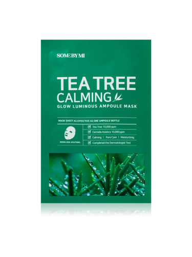 Some By Mi Glow Luminous Tea Tree Calming успокояваща платнена маска за проблемна кожа 25 гр.