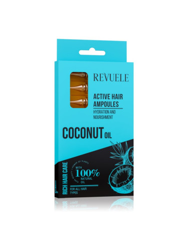 Revuele Coconut Oil Active Hair Ampoules серум за коса за подхранване и хидратация 8x5 мл.