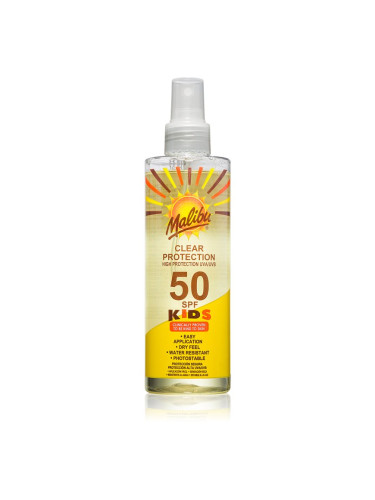 Malibu Clear Protection защитен спрей SPF 50 за деца 250 мл.