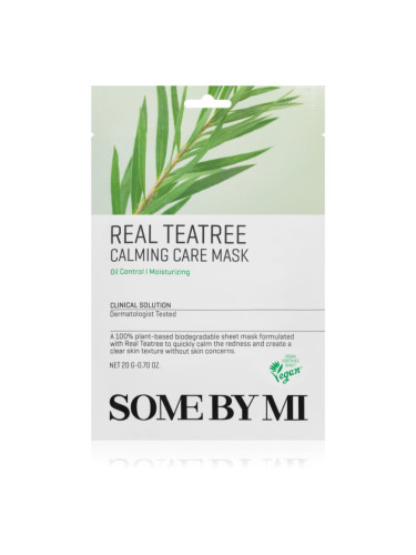 Some By Mi Clinical Solution Teatree Calming Care Mask успокояваща платнена маска за проблемна кожа, акне 20 гр.