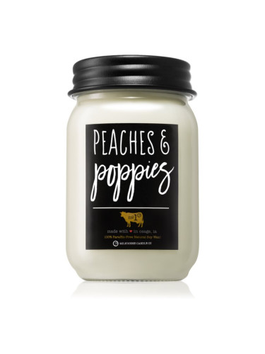 Milkhouse Candle Co. Farmhouse Peaches & Poppies ароматна свещ Mason Jar 368 гр.