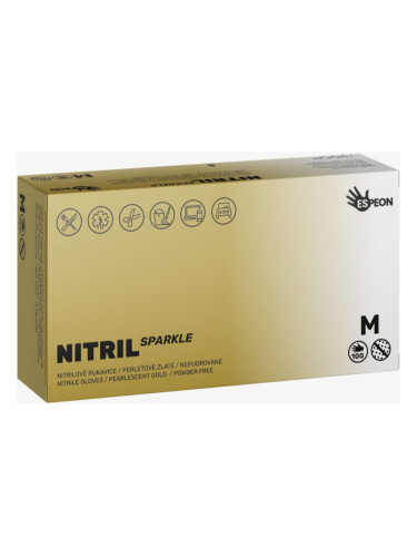 Espeon Nitril Sparkle Pearlescent Gold нитрилни ръкавици без пудра размер M 2x50 бр.