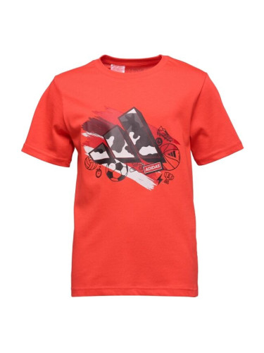 adidas TRAINING GRAPHIC T-SHIRT Детска тениска, червено, размер