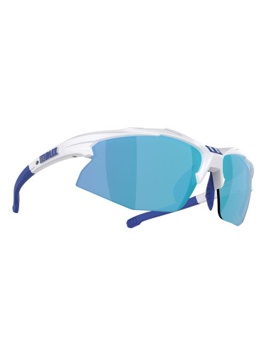 Bliz Hybrid 52806-03 White w Blue Logo/Smoke w Blue Multi plus Spare Lens Orange And Clear Колоездене очила