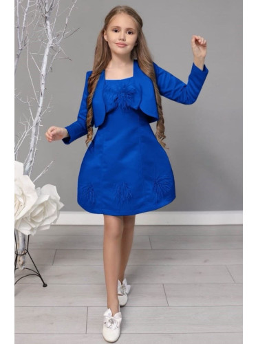 Официална детска рокля в кралскосиньо с болеро Марая
