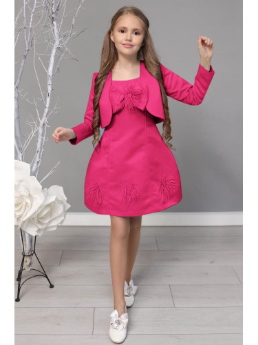 Официална детска рокля в циклама с болеро Марая