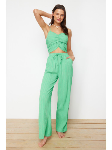 Trendyol Green Woven Blouse Trousers Set