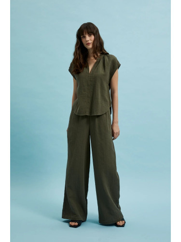 Women's summer trousers MOODO - khaki