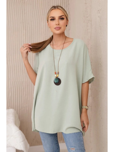 Oversized blouse with pendant light mint