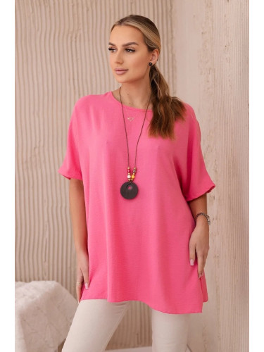 Oversized blouse with pendant light pink color